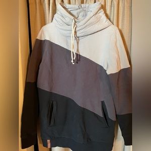 Ampersand Avenue Tri-colored Black & Gray Hooded Sweatshirt